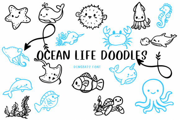 Enhance Your Creative Projects with Ocean Life Doodles