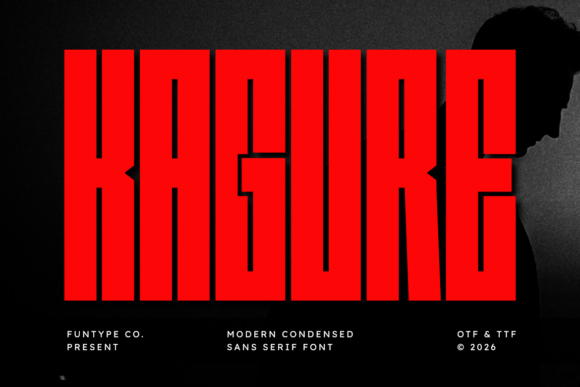 Kagure: A Bold and Powerful Modern Condensed Sans Serif Font