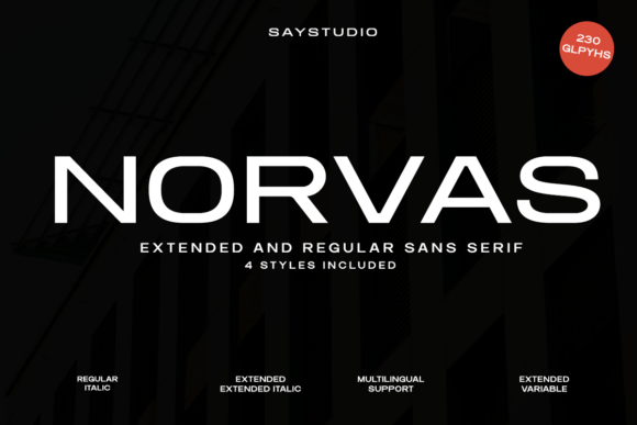 Norvas: A Modern Extended Sans Serif Font for Bold and Futuristic Design
