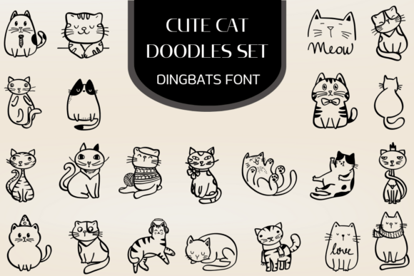 Unleash Creativity with the Cute Cat Doodles Set